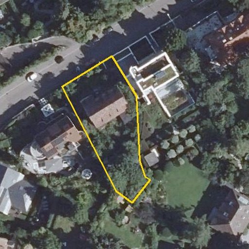 Luftbild Bopserwaldstraße 65, 70184 Stuttgart — Flurstück 3160 mit Grundstücksgrenze