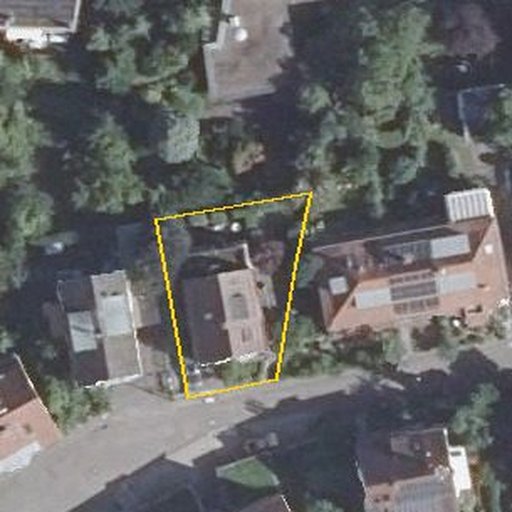 Luftbild Schellbergstraße 57, 70188 Stuttgart — Flurstück 1540/12 mit Grundstücksgrenze