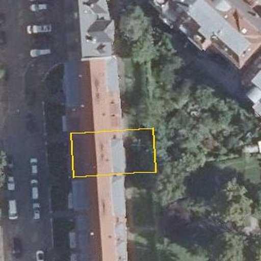 Luftbild Kniebisstraße 7, 70188 Stuttgart — Flurstück 1595/10 mit Grundstücksgrenze