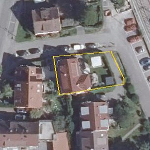 Luftbild Steigstraße 1, 70565 Stuttgart — Flurstück 21 mit Grundstücksgrenze