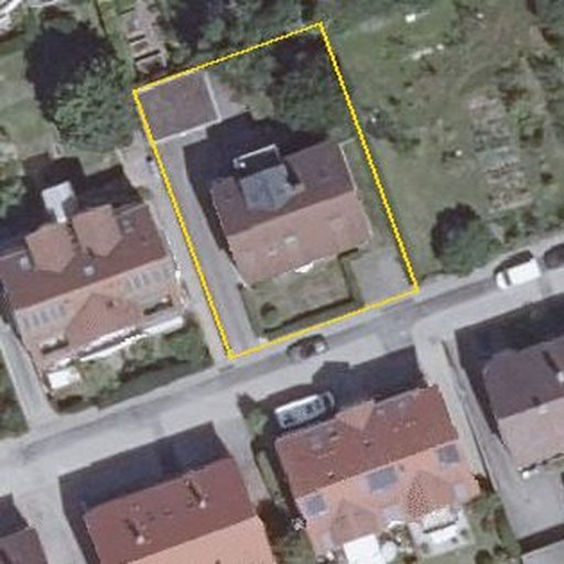 Luftbild Brentanostraße 15, 71083 Herrenberg — Flurstück 1787/3 mit Grundstücksgrenze