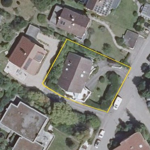 Luftbild Kirchhalde 15, 71083 Herrenberg — Flurstück 2590/4 mit Grundstücksgrenze