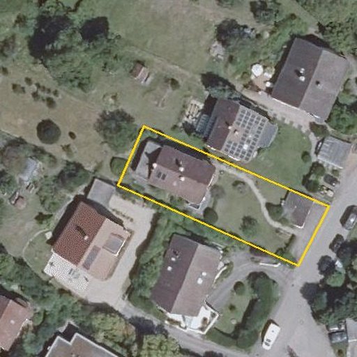 Luftbild Kirchhalde 17, 71083 Herrenberg — Flurstück 2594/2 mit Grundstücksgrenze