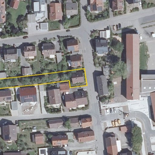 Luftbild Wilhelmstraße 23, 71116 Gärtringen — Flurstück 1912/5 mit Grundstücksgrenze