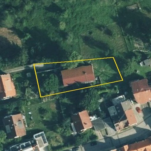 Luftbild Quellenstraße 10, 71364 Winnenden — Flurstück 86 mit Grundstücksgrenze