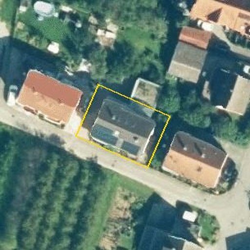 Luftbild Ginsterweg 14, 71384 Weinstadt — Flurstück 1809/2 mit Grundstücksgrenze