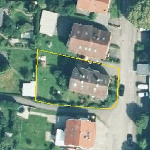 Luftbild Eichendorffstraße 17, 71540 Murrhardt — Flurstück 1223/6 mit Grundstücksgrenze