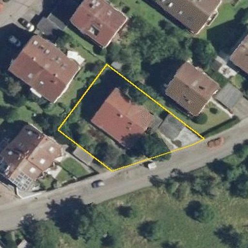 Luftbild Lembergstraße 5, 71642 Ludwigsburg — Flurstück 2215 mit Grundstücksgrenze