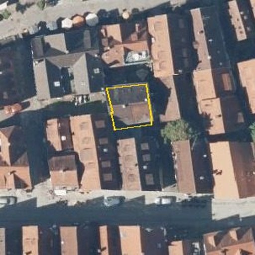 Luftbild Haaggasse 28, 72070 Tübingen — Flurstück 92/2 mit Grundstücksgrenze