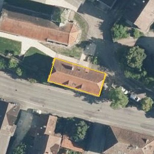 Luftbild Kirchhalde 1, 72070 Tübingen — Flurstück 10/1 mit Grundstücksgrenze