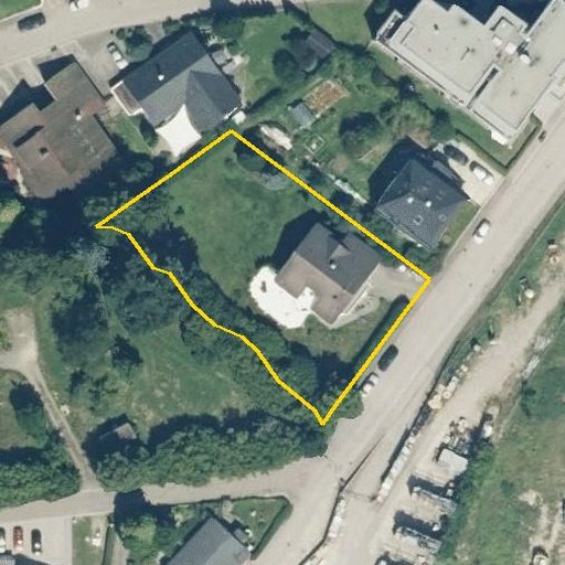 Luftbild Behrstraße 100, 72336 Balingen — Flurstück 1846/2 mit Grundstücksgrenze