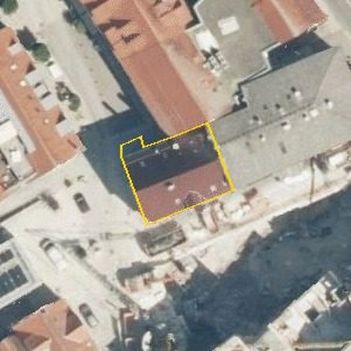 Luftbild Schwabstraße 5, 72488 Sigmaringen — Flurstück 87/1 mit Grundstücksgrenze