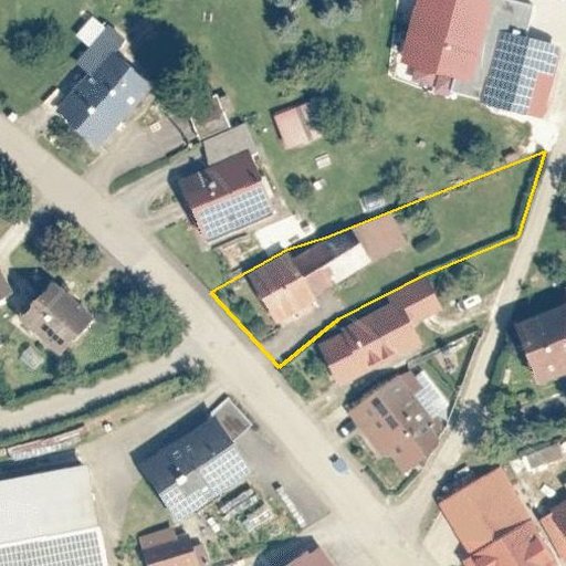 Luftbild Steinstetter Straße 48, 72535 Heroldstatt — Flurstück 593 mit Grundstücksgrenze