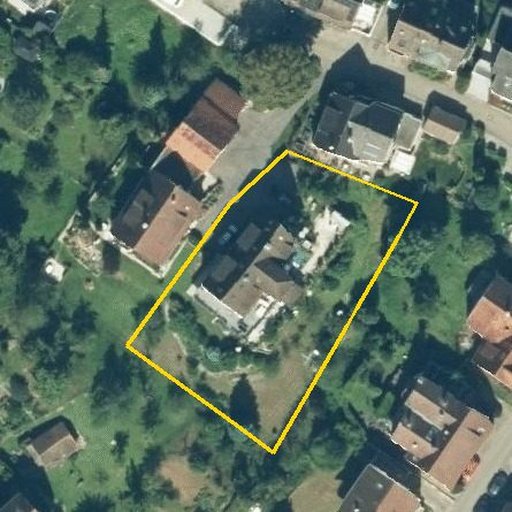 Luftbild Im Burghof 1, 72644 Oberboihingen — Flurstück 125/4 mit Grundstücksgrenze