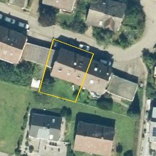 Luftbild Achalmstraße 1, 72644 Oberboihingen — Flurstück 2631/19 mit Grundstücksgrenze