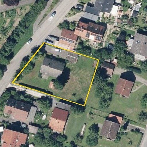Luftbild Reichenecker Straße 98, 72766 Reutlingen — Flurstück 255 mit Grundstücksgrenze