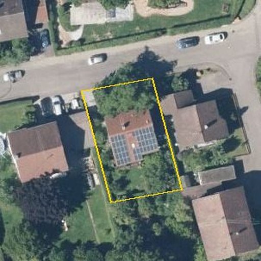 Luftbild Albstraße 12, 72810 Gomaringen — Flurstück 863/3 mit Grundstücksgrenze