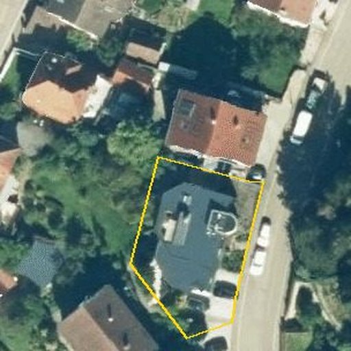 Luftbild Goethestraße 9, 73249 Wernau (Neckar) — Flurstück 126/4 mit Grundstücksgrenze