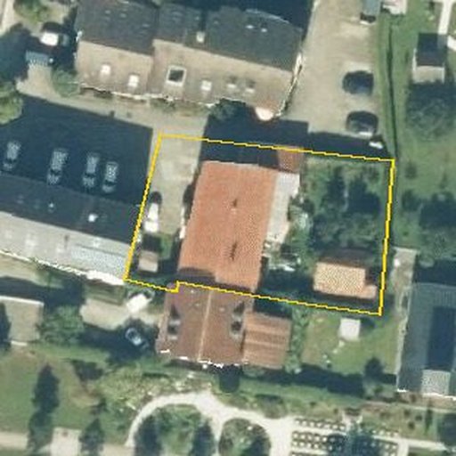 Luftbild Kirchheimer Straße 122, 73265 Dettingen unter Teck — Flurstück 12 mit Grundstücksgrenze