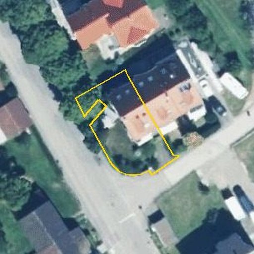 Luftbild Lindensteige 9, 73457 Essingen — Flurstück 1866/1 mit Grundstücksgrenze