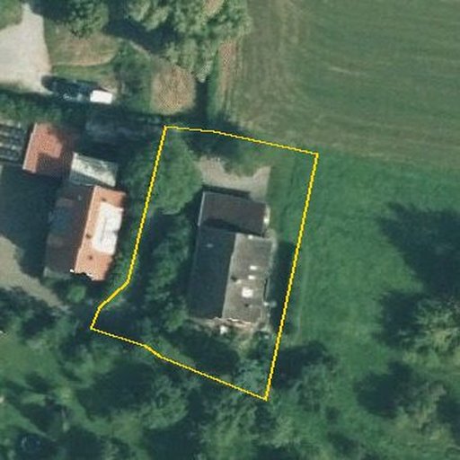 Luftbild Mühlweg 24, 73635 Rudersberg — Flurstück 34/6 mit Grundstücksgrenze