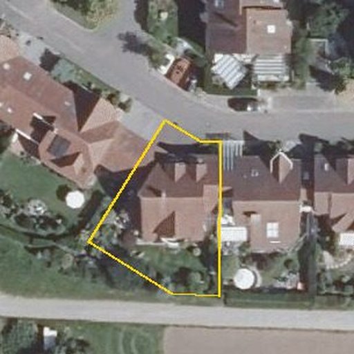 Luftbild Belchenstraße 13, 73760 Ostfildern — Flurstück 3760 mit Grundstücksgrenze