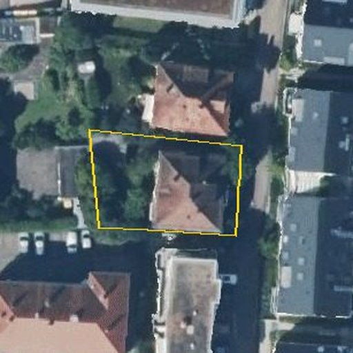 Luftbild Adelberger Straße 12, 74076 Heilbronn — Flurstück 3389/6 mit Grundstücksgrenze