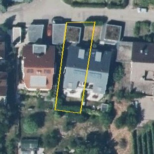 Luftbild Kübelstraße 40, 74076 Heilbronn — Flurstück 10237/2 mit Grundstücksgrenze