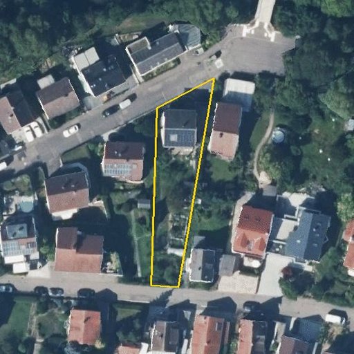 Luftbild Bleichstraße 30, 74172 Neckarsulm — Flurstück 3017 mit Grundstücksgrenze