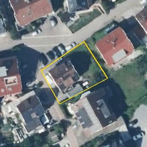 Luftbild Wachterstraße 12, 74172 Neckarsulm — Flurstück 3235 mit Grundstücksgrenze