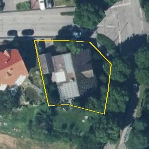 Luftbild Affenbergstraße 1, 74189 Weinsberg — Flurstück 3067/2 mit Grundstücksgrenze