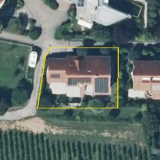 Luftbild Affenbergstraße 14, 74189 Weinsberg — Flurstück 3068/4 mit Grundstücksgrenze