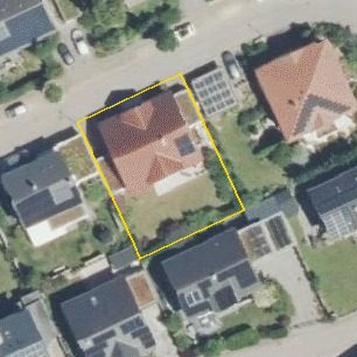 Luftbild Chausseebergstraße 22, 74354 Besigheim — Flurstück 8341 mit Grundstücksgrenze