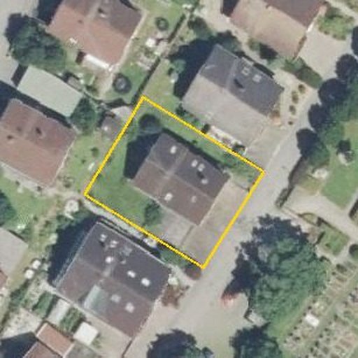Luftbild Friedhofstraße 21, 74389 Cleebronn — Flurstück 550/2 mit Grundstücksgrenze