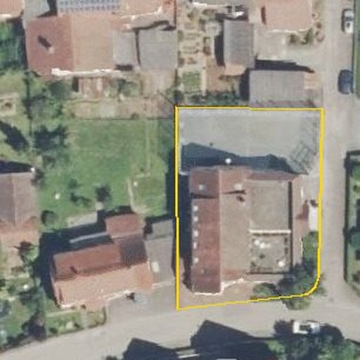 Luftbild Kappelstraße 3, 74395 Mundelsheim — Flurstück 5010 mit Grundstücksgrenze