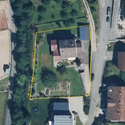 Luftbild Heckenstraße 11, 74736 Hardheim — Flurstück 162 mit Grundstücksgrenze