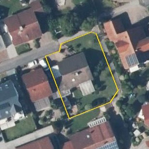 Luftbild Holunderweg 5, 74855 Haßmersheim — Flurstück 4811 mit Grundstücksgrenze