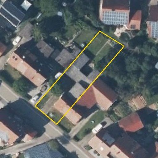 Luftbild Fronackerstraße 35, 74906 Bad Rappenau — Flurstück 4419 mit Grundstücksgrenze