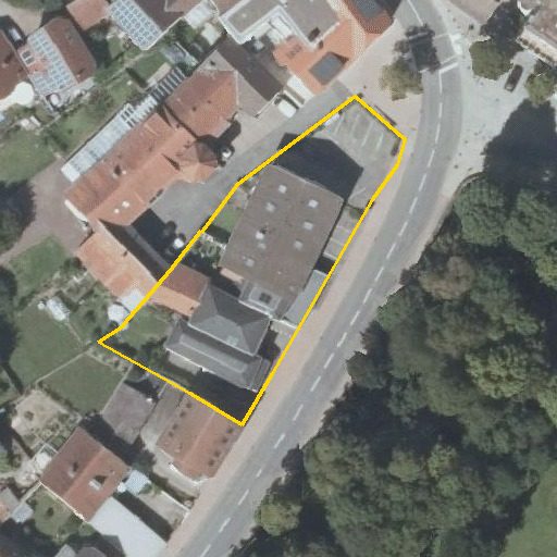 Luftbild Hauptstraße 7, 74918 Angelbachtal — Flurstück 236 mit Grundstücksgrenze