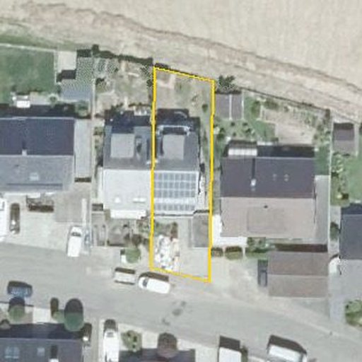 Luftbild Richard-Wagner-Straße 59, 75015 Bretten — Flurstück 5576/1 mit Grundstücksgrenze