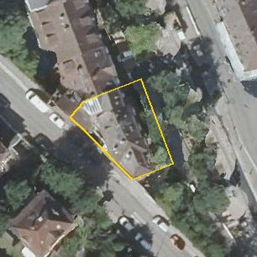 Luftbild Bleichstraße 110, 75173 Pforzheim — Flurstück 1480/6 mit Grundstücksgrenze
