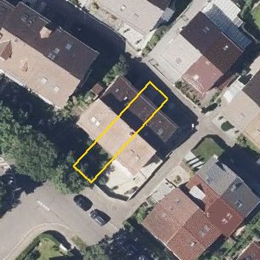 Luftbild Leipziger Straße 37a, 75181 Pforzheim — Flurstück 9147/8 mit Grundstücksgrenze
