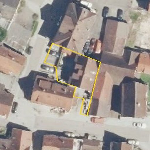Luftbild Kirchenburggasse 19/1, 75417 Mühlacker — Flurstück 15/10 mit Grundstücksgrenze