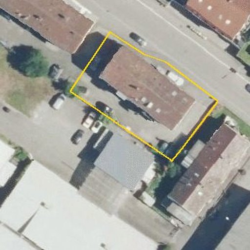 Luftbild Mühlackerstraße 117, 75417 Mühlacker — Flurstück 3847/2 mit Grundstücksgrenze