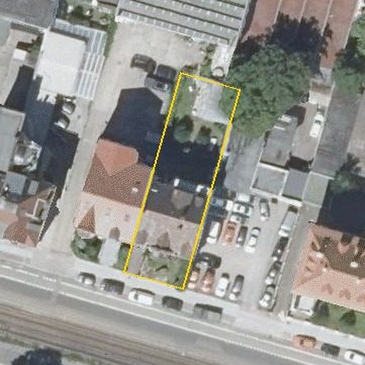 Luftbild Durlacher Allee 49, 76131 Karlsruhe — Flurstück 6356 mit Grundstücksgrenze