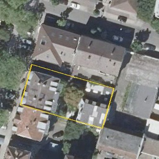 Luftbild Seubertstraße 13, 76131 Karlsruhe — Flurstück 6379 mit Grundstücksgrenze