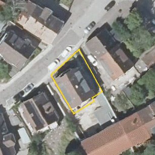 Luftbild Rintheimer Hauptstraße 44, 76131 Karlsruhe — Flurstück 12257 mit Grundstücksgrenze