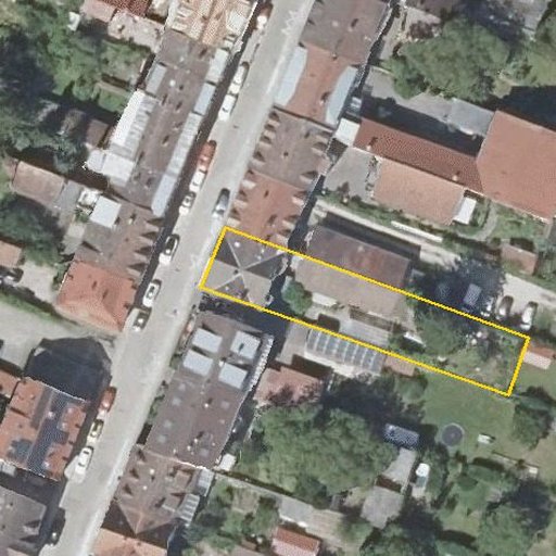 Luftbild Ernststraße 62, 76131 Karlsruhe — Flurstück 12494 mit Grundstücksgrenze