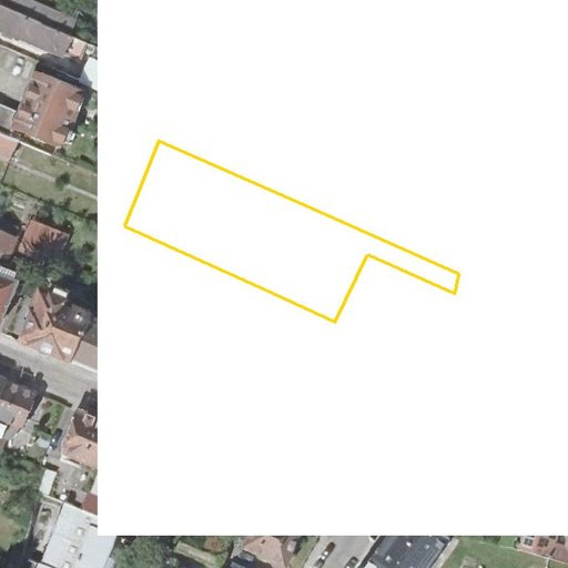 Luftbild Rintheimer Hauptstraße 75a, 76131 Karlsruhe — Flurstück 12585 mit Grundstücksgrenze