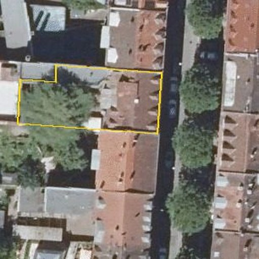Luftbild Rudolfstraße 20, 76131 Karlsruhe — Flurstück 2074 mit Grundstücksgrenze